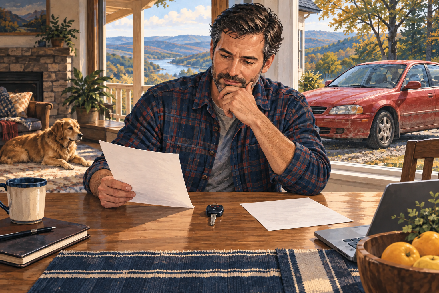 Man reviews paperwork